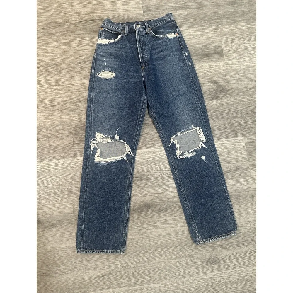 Agolde‎ 90's loose fit~psyche~size27 professionally hemmed~high rise~distressed